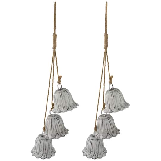 20" Fluted Bell Trio Christmas Decorations, 2ct. By Northlight in White | Michaels®